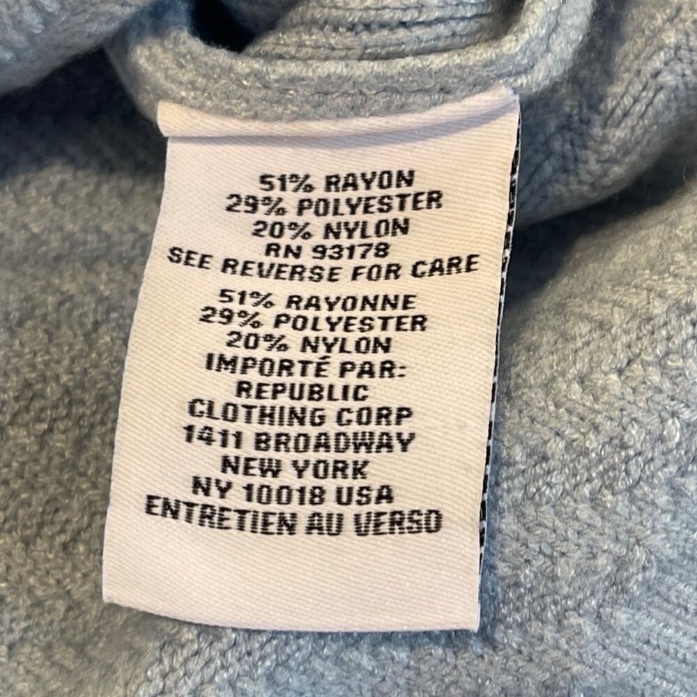 Magaschoni Turtleneck Sweater Women's Size Large Light Blue Ribbed Knit Rayon - Picture 8 of 10